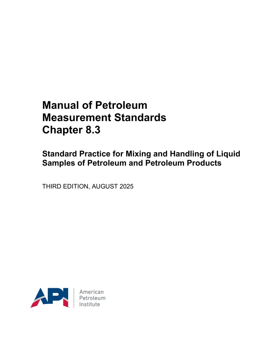 API MPMS Chapter 8.3:2025 pdf