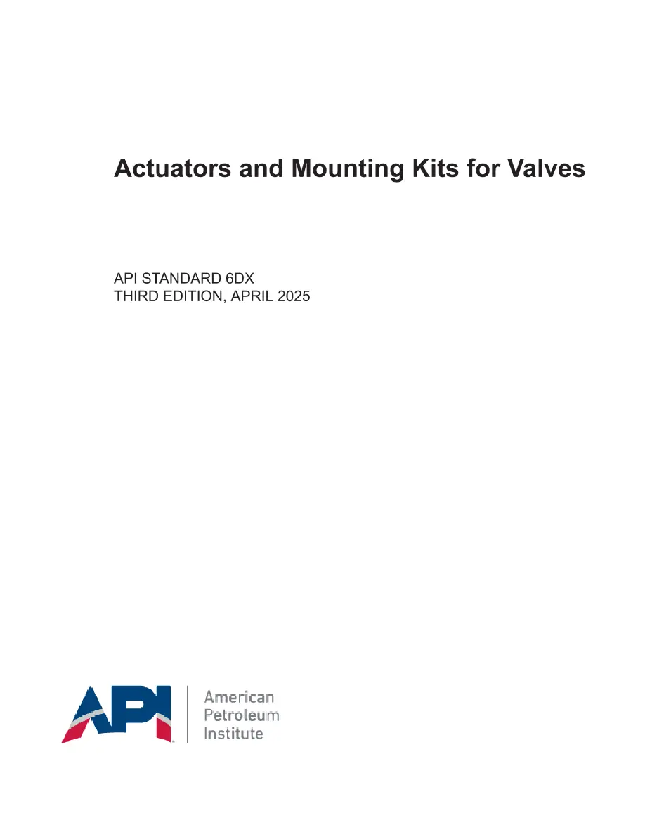 API Std 6DX:2025 API Std 6DX:2025 pdf