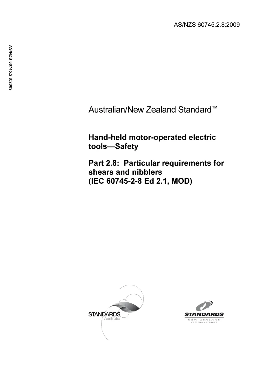 AS/NZS 60745.2.8:2009 AS/NZS 60745.2.8:2009 pdf