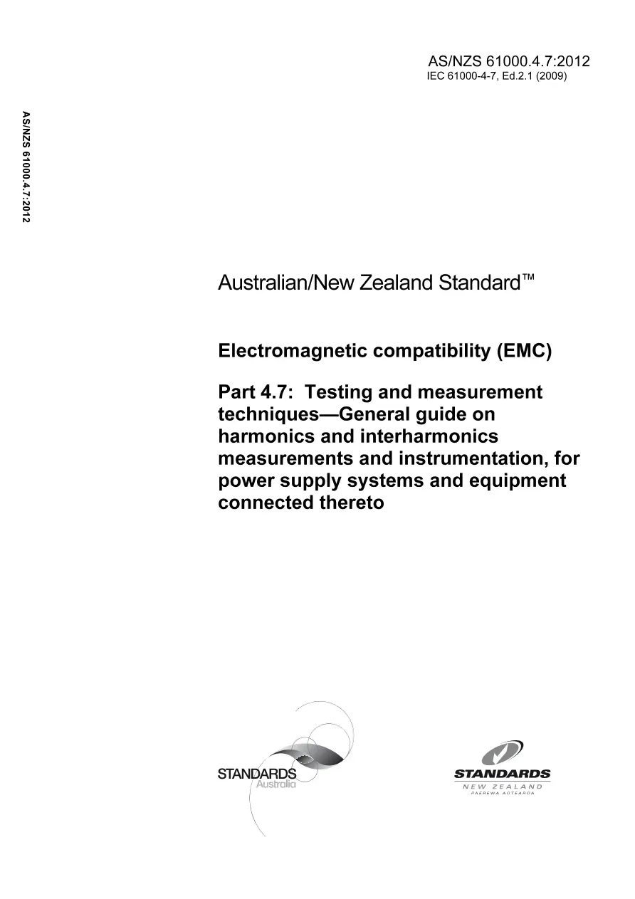 AS/NZS 61000.4.7:2012 AS/NZS 61000.4.7:2012 pdf