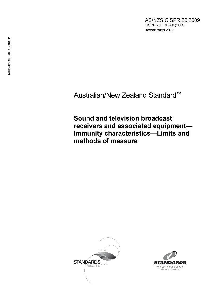 AS/NZS CISPR 20:2009 pdf