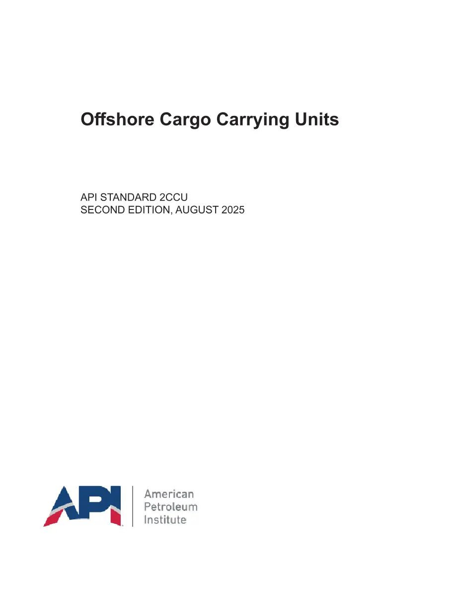 API Std 2CCU:2025 pdf