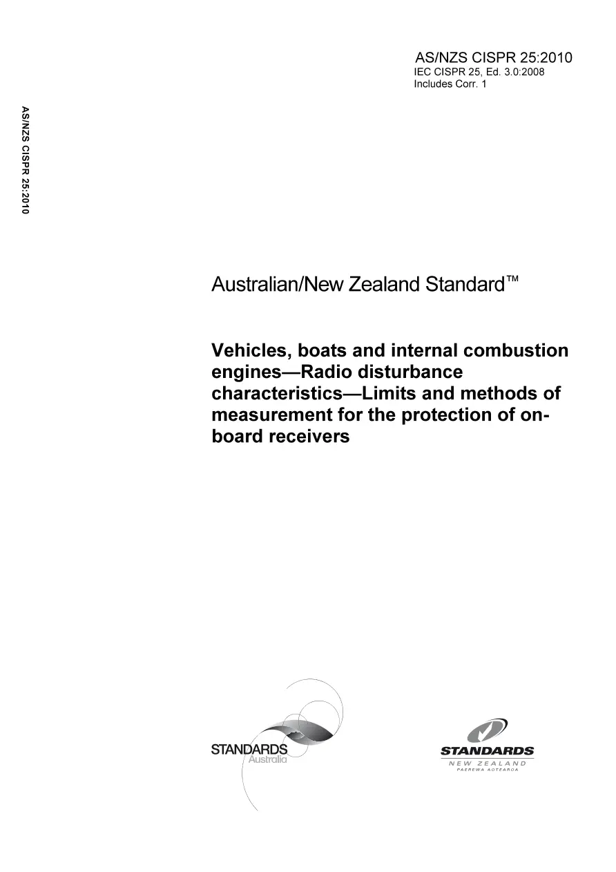 AS/NZS CISPR 25:2010 AS/NZS CISPR 25:2010 pdf