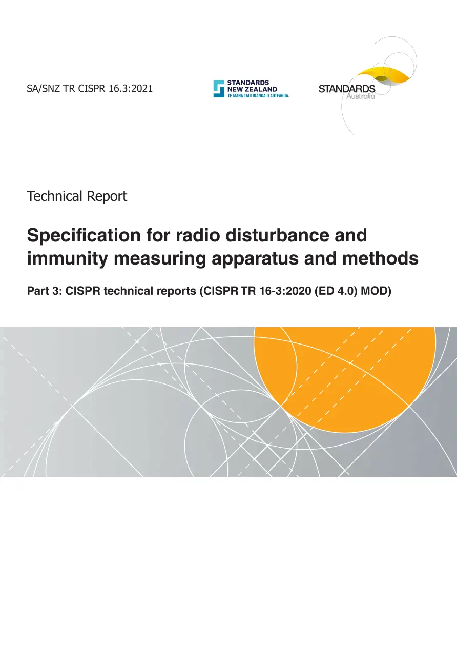SA/SNZ TR CISPR 16.3:2021 SA/SNZ TR CISPR 16.3:2021 pdf