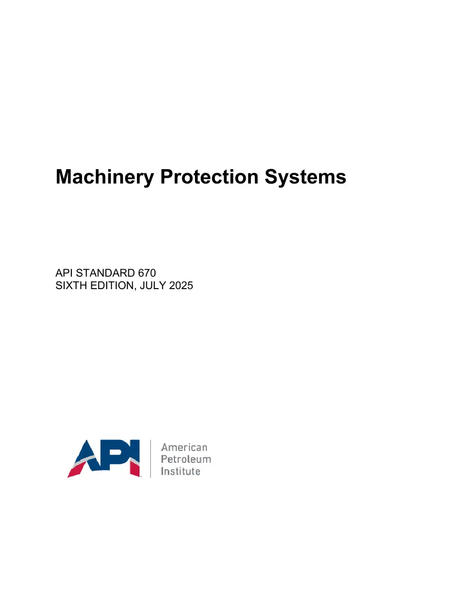 API Std 670:2025 pdf